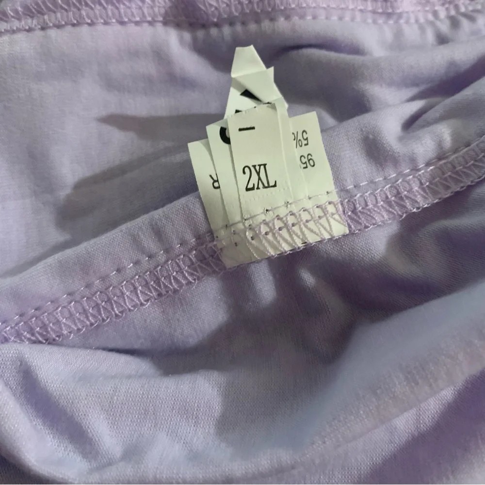 Lavender Contrast Binding Letter Tape Crop Top & Dolphin Shorts Lounge Set NWOT